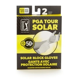 PGA TOUR Golf UPF50 Solar Block Golf Gloves, Bright White, Large