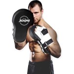 Valleycomfy Boxing Curved Focus Punching Mitts,Extra Large & Thicken Leatherette Boxing Equipment,Ideal for Karate, Muay Thai Kick, Sparring, Dojo, Martial Arts, MMA
