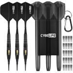 CyeeLife 18g Soft Tip Darts with Carrying case and 30 Extra Points,Professional Plastic Darts Set