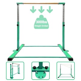 BYBAG Expandable Gymnastics Kip Bar,Horizontal Bar for Kids for Girls,No Wobble Gymnastic Equipment for Home Training,3 to 5 Adjustable Height,Gymnasts 1-4 Levels,300 lbs Weight Capacity