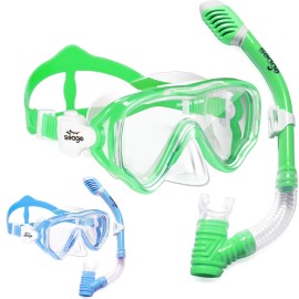 2 Pack Kids Snorkel Set Dry Top Snorkel Mask Snorkeling Gear for Kids Boys Girls Youth, No Leak Comfy MouthPiece Anti-Fog 180 Panoramic View Scuba Diving Swim Pool Equipment Snorkel Kit with Mesh Bag