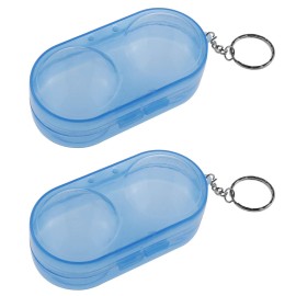 DGZZI Ping Pong Ball Storage Case 2PCS Blue Plastic Table Tennis Ball Container Box with Key Chain Ping Table Tennis Accessories