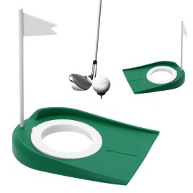 Pwshymi Golf Putting Cup Mini Putt Hole Plastic Indoor Putt Putt Greens Practice Aids Adjustable Hole White Flag Inside Putt for Indoor Outdoor Home Office