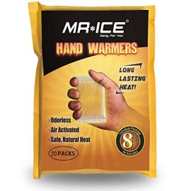 MR.ICE 20 Packs Hand Warmers - Disposable Warm Pad - Long Lasting Safe Natural Odorless Air Activated Warmers - Up to 10 Hours of Heat Warmers - Hot Warmers for Women, Men and Kids - 20 Value Packs