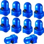 10 Pieces Trampoline Enclosure Pole Caps 1.5 Inch Diameter Enclosure Safety Caps with Screw Thumb for Trampoline Net (Blue)