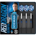 RED DRAGON Gerwyn Price Blue Ice SE 22 Gram - Tungsten Professional Darts Set with Flights and Nitrotech Shafts (Stems)