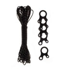 Paracord Planet Reflective Rope with Guyline Adjuster kit Line Tensioner for Tarps Tents Outdoors Camping Cord (50 Feet - Black)