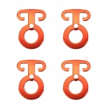 Dasunny Aluminum Ultralight T-Ring Hooks, Camp Rope Buckles Hanging Type Multifunctional Self-Lock Hangers for Tent Camping Hiking Backpacking Outdoor Activities, Pack of 4 (Orange-D)