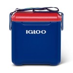 Igloo 11 Quart Tag-Along-Too Tailgating Cooler w/ 2-Day Ice Retention, Navy w/Rainbow Strap, 25 Qt