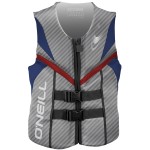 O'Neill Men's Reactor USCG Life Vest,Lunar/Pacific/Red, Medium