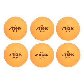 STIGA 6 Pack Orange 2 Star Table Tennis Balls - 40mm ITTF Regulation Size and Weight Ping Pong Balls