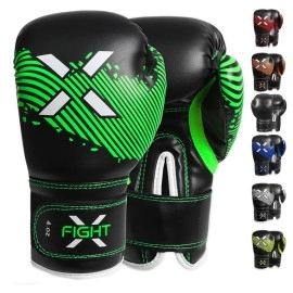FightX Kids Boxing Gloves for 3-8 Years 4 6 Oz Training MMA Boys Girls Kickboxing Punching Gloves for Training, Punching Bag, Muay Thai, MMA (Black/Green Fluorescent, 6oz)