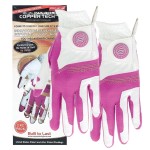 Copper Tech Womens Golf Gloves 2 Pack- One Size Fits Most - Worn on Left Hand for The Right Handed Golfer (White/Fuchsia),One Size Fits All