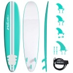 Wavestorm-15th Anniversary Edition Soft Top Foam 8ft Surfboard for Beginners and All Levels Includes Accessories Leash and Multiple Fin Options, Turquoise pinline