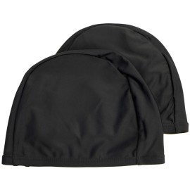 2 Pack Spandex Swimming caps High Elasticity Fabric Adult Junior Kids childen One Size Swim hat (Black, Adult)