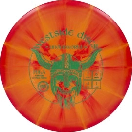 Westside Discs Origio Burst Underworld Fairway Disc golf Driver Straight Flying Frisbee golf Driver Beginner Friendly Disc golf Disc 170g Plus Stamp color and Burst Pattern Will Vary (Orange)