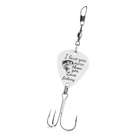 MUEEU Fishing Lure Engraved Fishing Plugs Valentine's Day Valentines Fisherman Boyfriend Gift (I Love You More Than You Love Fishing)