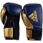 adidas Boxing Gloves - Hybrid 150 -Boxing, Kickboxing, MMA, Workout, & Home use - for Women - Weight & Color (10 oz, Navy/Gold)