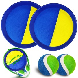 Jalunth Ball Catch Paddle Set Games - Beach Toys Pool Back Yard Outdoor Games Backyard Throw Toss Age 3 4 5 6 7 8 9 10 11 12 Years Old Boys Girls Kids Adults Family Outside Christmas Easter Gifts