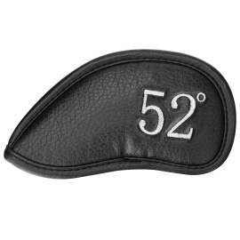 Craftsman Golf 1pc 52? Left Handed Synthetic Leather Black Golf Club Head Cover Wedge Iron Protector 52 Degree (1pc 52?)