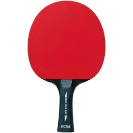 Victoras 320050 Table Tennis Racket, Rubber Clamped Racket, Basic Black, Shake Hand, Flare