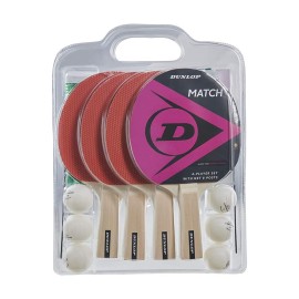 Dunlop Match 4 Player Table Tennis-Set Including Four Bats, Six Balls and Net