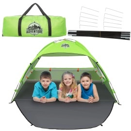 JOYIN Beach Tent with UV Protection, 2-3 Person Sun Shade Shelter with Mesh Window, Portable Beach Cabana Tent with Carry Bag, Sandbags & Stakes for Summer Outdoor, Beach Party, Camping, Hiking