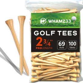 WHAMZ33 W Professional Wooden Golf Tees 2 3/4 inch Tee Pack of 500 Golf Tee (Red, 2 3/4 inch)