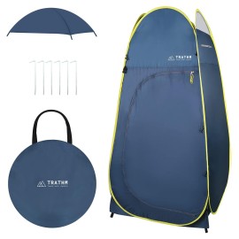 TRATHM Pop Up Privacy Tent, X Large Pop Up Camping Shower Tent, Pop Up Changing Tent, Toilet Tent, Privacy Shelter for Shower Toilet Dressing (Midnight Blue)