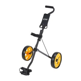 KVV Adjustable 2-Wheel Golf Cart for Juniors from 3 to 10 Years Old(Charcoal/Yellow)