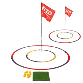 Izzo Golf Backyard Bullseye Golf Practice Set (2 Piece) - Backyard Golf Practice Range with Foam Practice Golf Balls