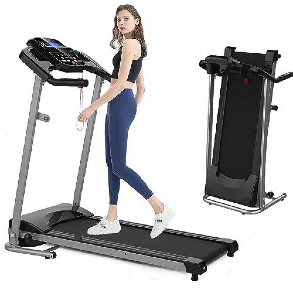 Home Foldable Treadmill with Incline, Folding Treadmill for Home Workout, Electric Walking Treadmill Machine 15 Preset or Adjustable Programs 250 LB Capacity MP3 (Black 1)
