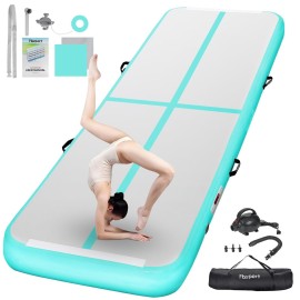 FBSPORT 20ft Inflatable Air Gymnastics Mat Training Mats 8 inches Thickness Gymnastics Tracks for Home Use/Training/Cheerleading/Yoga/Water with Pump