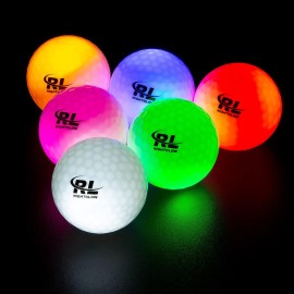 R&L Glow in The Dark Golf Balls, LED Light up Glow Golf Ball for Night Sports, Super Bright, Colorful and Durable, Impact Activated with an 10 Minutes Timer, 6 Colors Pack