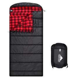 AGEMORE Cotton Flannel Sleeping Bag XL for Camping, Envelope Sleeping Bags for Adults 91