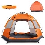 Instant Pop Up Tent Family Camping Tent Portable Light Weight Tents Automatic Easy Setup Tent Waterproof Windproof Backpack Tents for Camping Hiking Outdoor Beach Tent (Orange, Medium)