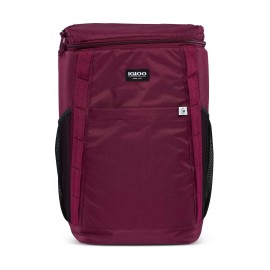 Igloo 36-Can Repreve Eco Friendly Portable Outdoor Insulated Soft Side Backpack Cooler Bag, Cherry