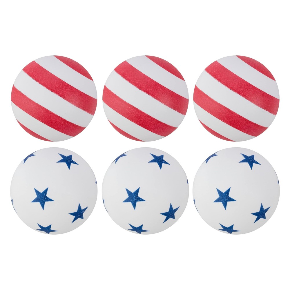 STIGA 6 Pack Stars/Stripes Table Tennis Balls - 40mm ITTF Regulation Size and Weight Ping Pong Balls