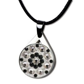 Myartte Crystal Golf Balll Markers with Golf Necklace for Lady Golfer (Black)