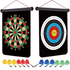 RaboSky Dart Board Game Toys for 6 7 8 9 10 11 12 13 Year Old Boys Birthday Gift, Cool Outdoor Sports Games for Boys 8-10-12 Teenage Girls Adult Party, Double-Sided, 12 Magnetic Darts