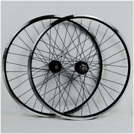 Mountain Bicycle Wheelset 26 inch, V Brake Double Wall MTB DH19 Rim Hybrid Mountain Wheels for 7/8/9/10 Speed Wheels (Color : Black, Size : 26 INCH)