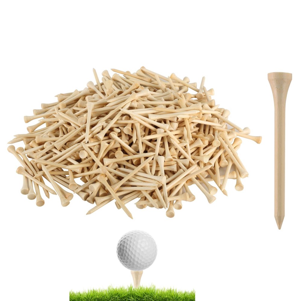 weyleity Bamboo Golf Tees 1000 PCS 2-3/4 inch Length Bamboo Golf Tees, 7X Stronger Than Wood Golf Tees, Reduce Friction & Side Spin