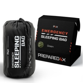 Prepared4X Emergency Sleeping Bag for Survival - Thermal Emergency Bivy Sack for Backpacking, Camping, Hiking - Lightweight, Compact & Heavy-Duty Waterproof Survival Tarp or Bivvy Tent, 1-Pack