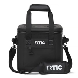 RTIC Soft Cooler 12, Insulated Bag, Leak Proof Zipper, Keeps Ice Cold for Days (Black)