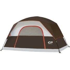 CAMPROS CP Tent 8 Person Camping Tents, Waterproof Windproof Family Dome Tent with Top Rainfly, Large Mesh Windows, Double Layer, Easy Set Up, Portable with Carry Bag - Brown