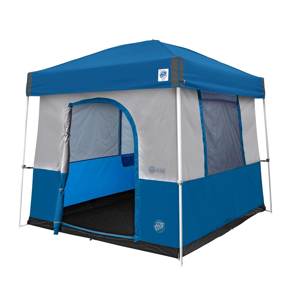 E-Z UP Camping Cube Sport, Converts 10 Angled Leg Canopy into Camping Tent, Royal Blue (Canopy/SHELTER NOT Included)