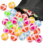 60 Pieces Sticky Balls for Fabric Dart Board, Dart Hook and Loop Balls, Safe Dart Game Balls Toy Dart Game Accessories with Storage Bag for Adults and Teens Indoor Outdoor Party Games, 6 Colors