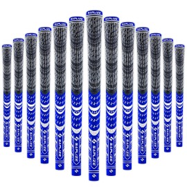 SAPLIZE 13 Golf Grips, Midsize, All Weather Multi Compound Hybrid Golf Club Grips, Blue