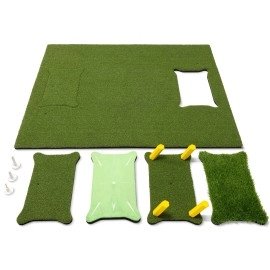 GoSports 5 ft x 4 ft PRO Golf Practice Hitting Mat, Includes 5 Interchangeable Inserts for the Ultimate At-Home Instruction
