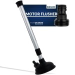 Five Oceans Inboard Motor Muff, Universal Inboard Motor Flusher, Black PVC Marine Grade Round Cup Muff, Telescoping Shaft Adjustable from 18